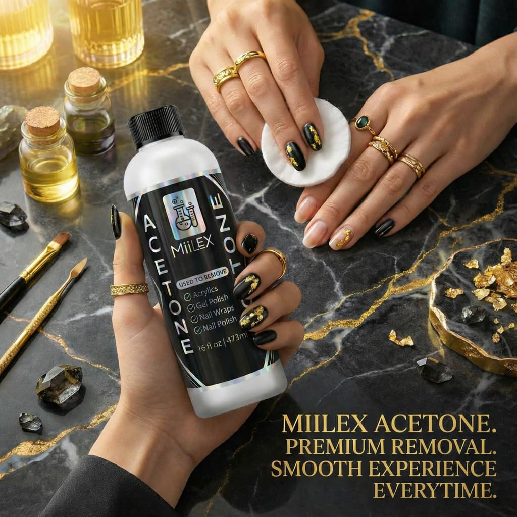 Acetone 16oz Made in Canada - Nail Polish Remover, Professional Strength Gel, Acrylic & Dip Remover – Fast Acting - Available at All In One Marketplace Canada