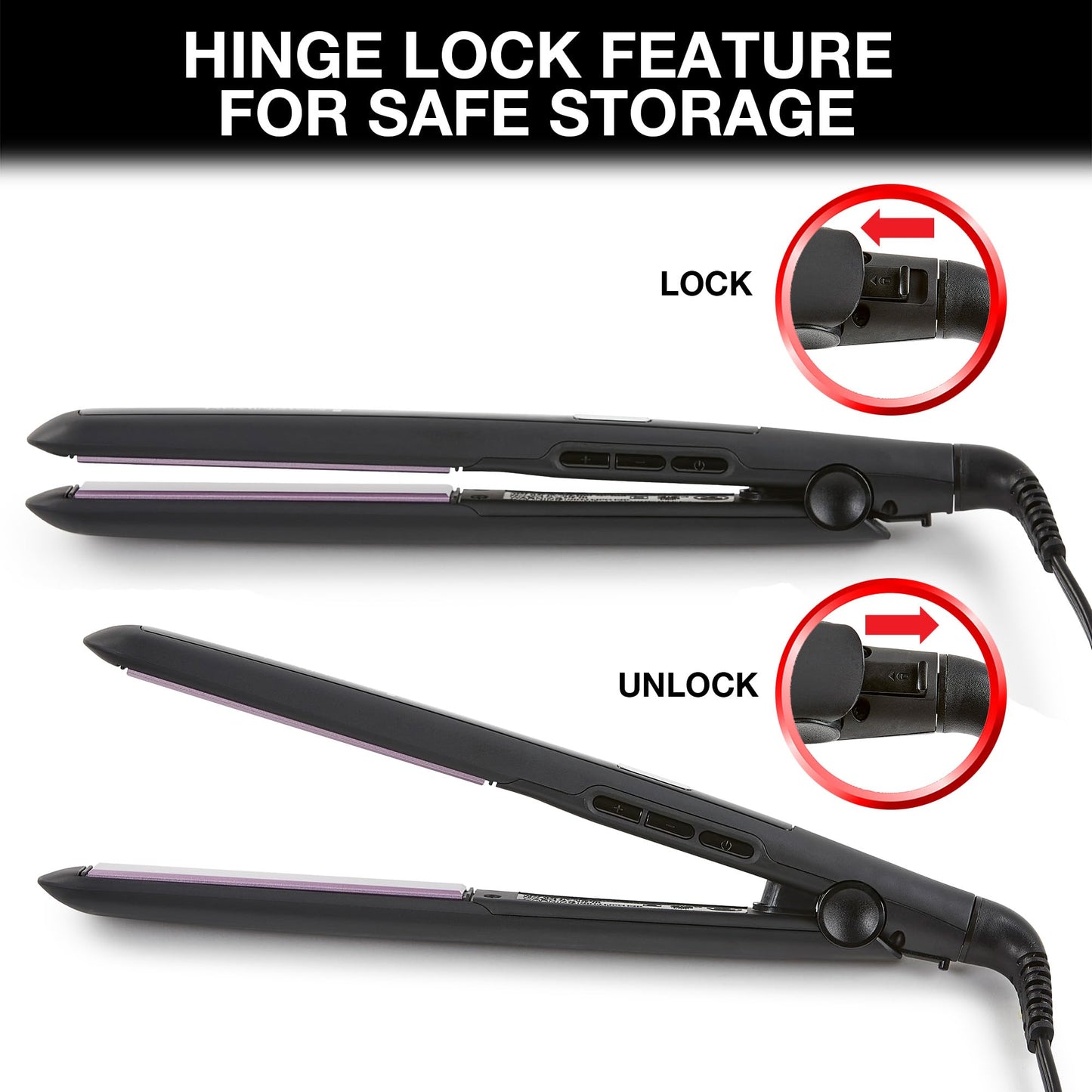 Remington 1" Anti-Static Flat Iron with Floating Ceramic Plates and Digital Controls, Hair Straightener, Purple, S5500 - Available at All In One Marketplace Canada
