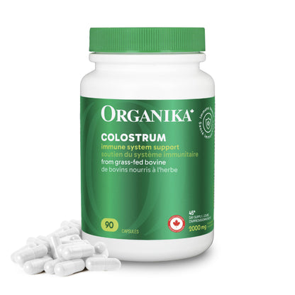 Organika Colostrum (Bovine)- Immune Support, Grass-Fed- 90caps Organika