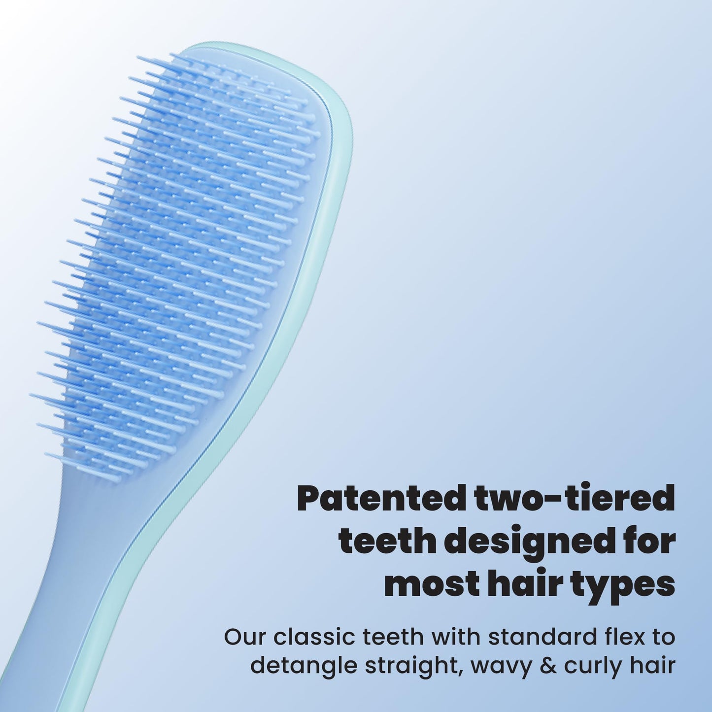 Tangle Teezer Ultimate Detangler Brush for Wet & Dry Hair, Eliminates Knots & Reduces Breakage for Straight to Wavy Hair Types, Denim Blues