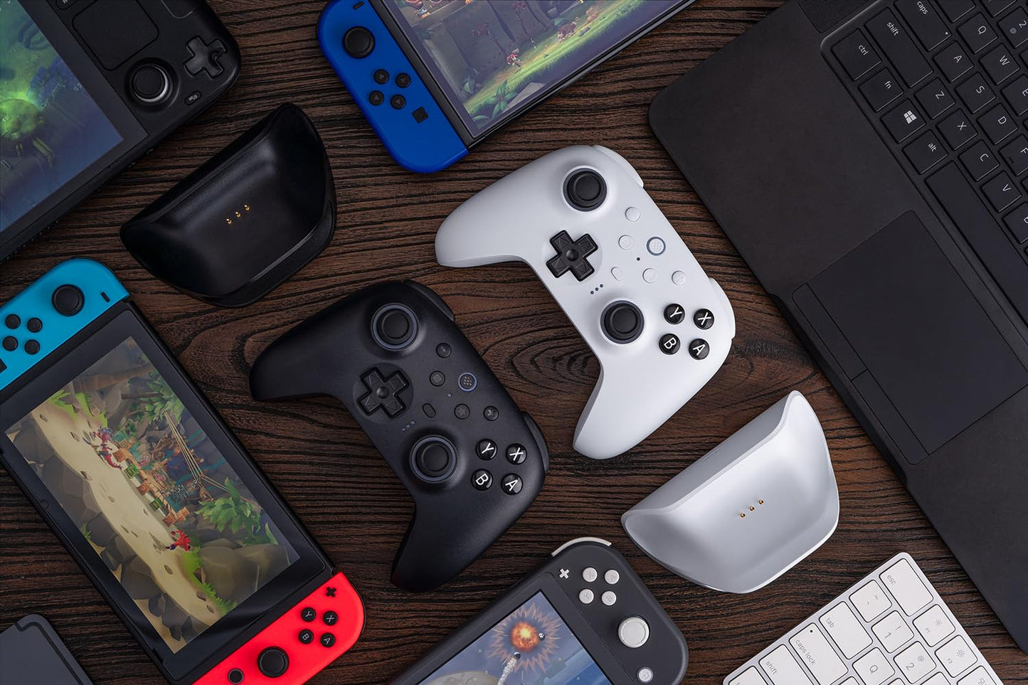 8BitDo Ultimate 2 Bluetooth Controller for Switch/Switch 2 & Windows PC, Switch Pro Controller with TMR Joysticks, Switchable Hall Effect/Tactile Triggers, Vibration and Motion Control - White