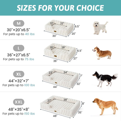 COZY KISS Warm Orthopedic Extra Large Dog Bed, XXL 122x89x20 cm, Beige 🍁 All In One Marketplace Canada