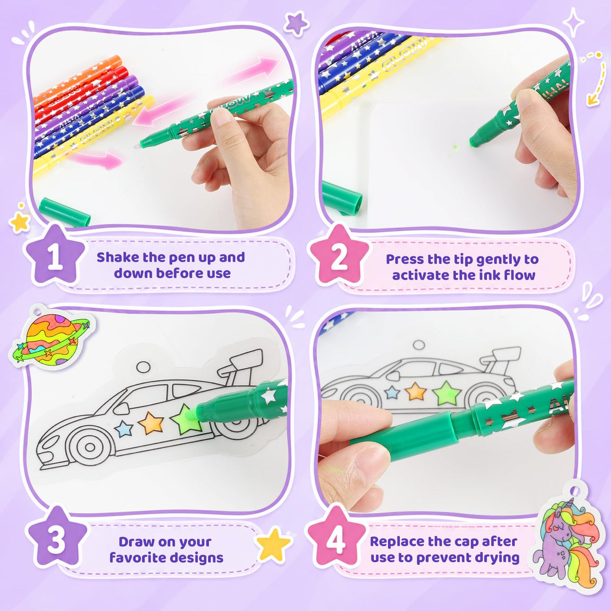 185pcs Shrinky Dink Sheets for Kids, 12 Glow in the Dark Shrink Paper Kit 🍁 All In One Marketplace Canada