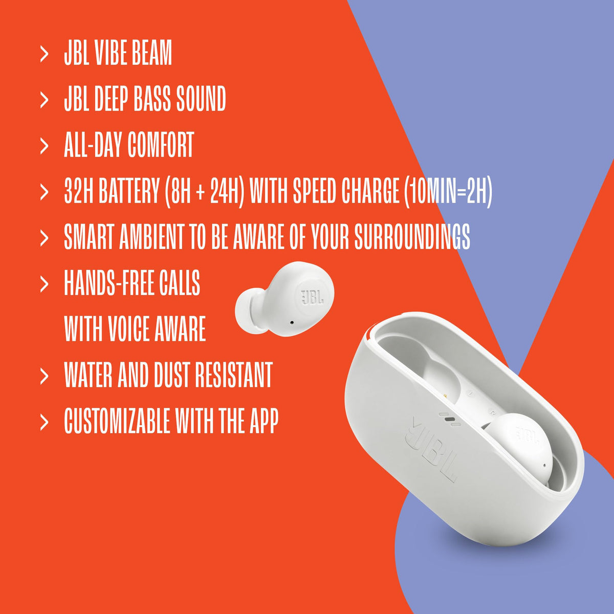 JBL Vibe Buds - True Wireless Headphones - White