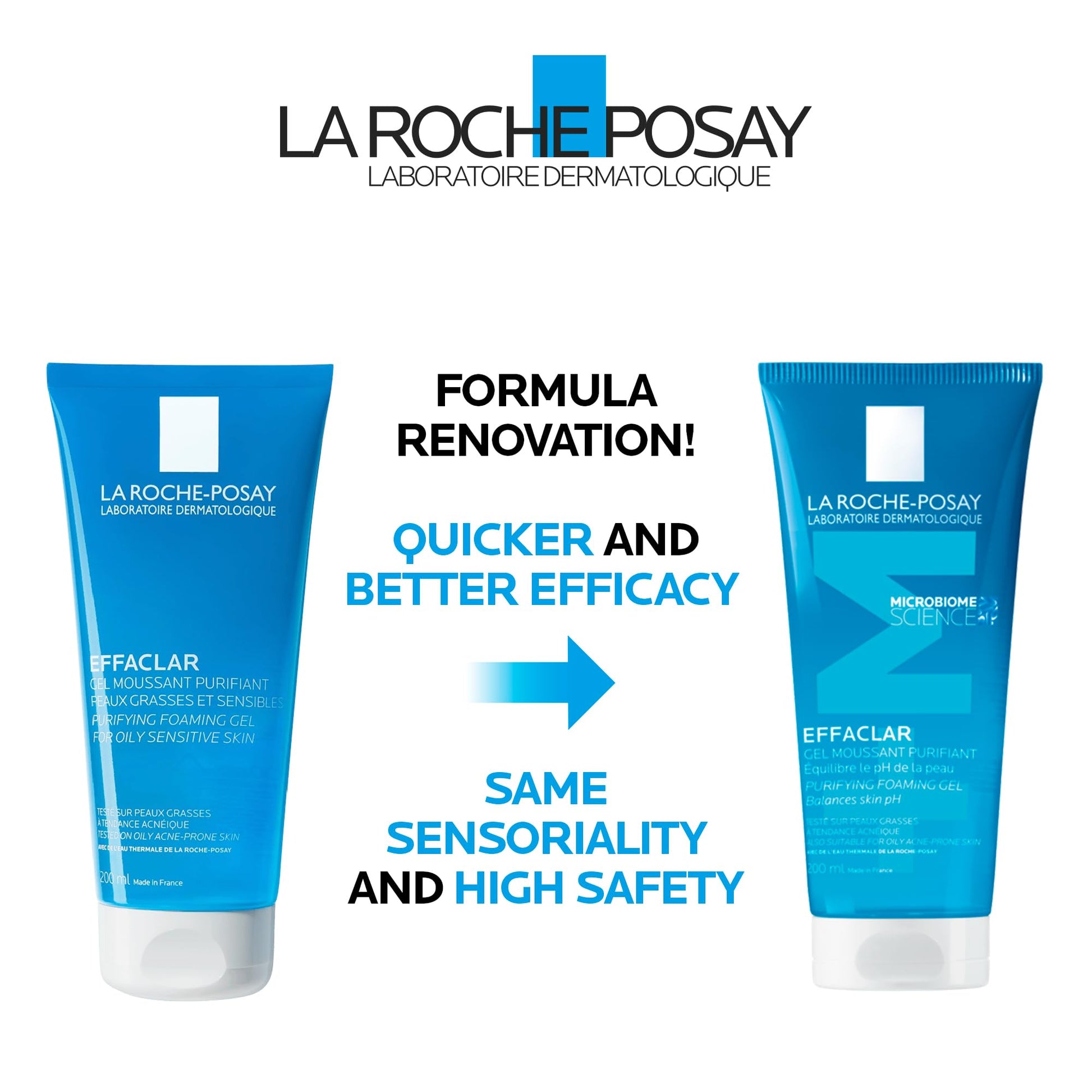 La Roche-Posay Face Wash Gel Cleanser, Effaclar Gentle Purifying Foaming Gel for Oily and Sensitive Acne-Prone Skin. Alcohol-free, Soap-Free, Paraben-free, Non-Comedogenic. 200mL