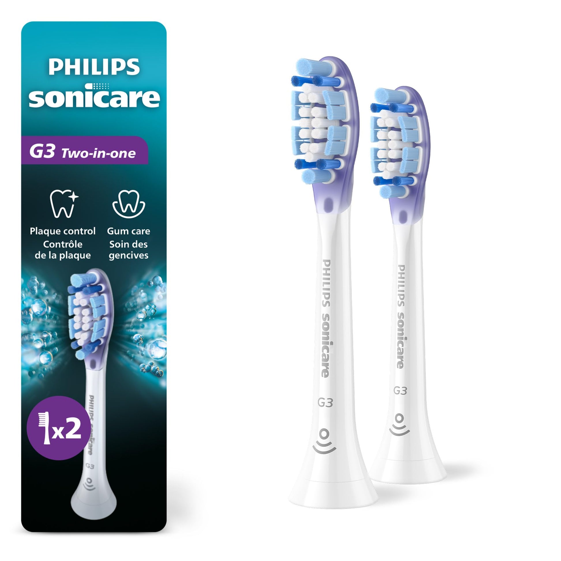 Philips Sonicare G3 Two-in-One Brush Heads, 2-Pack, 6 Month Supply, White PHILIPS