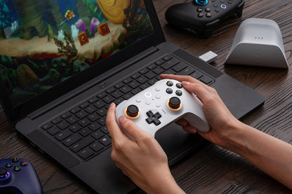 8BitDo Ultimate 2 Wireless Controller for Windows & Android, Gaming Controller with TMR Joysticks, Switchable Hall Effect/Tactile Triggers, RGB Fire Ring, 8Speed Wireless Tech, Black