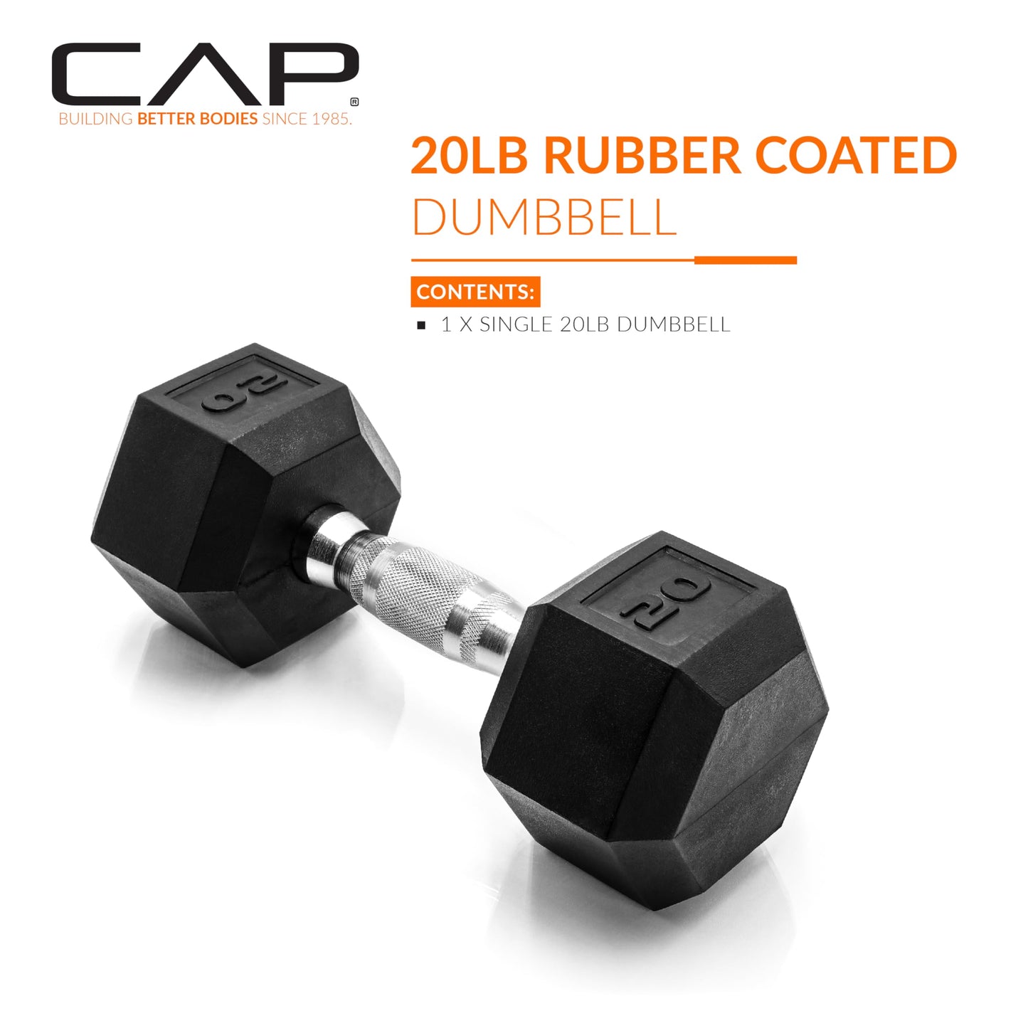 CAP Barbell 20 lb Rubber Coated Hex Dumbbell Weight 🍁 All In One Marketplace Canada