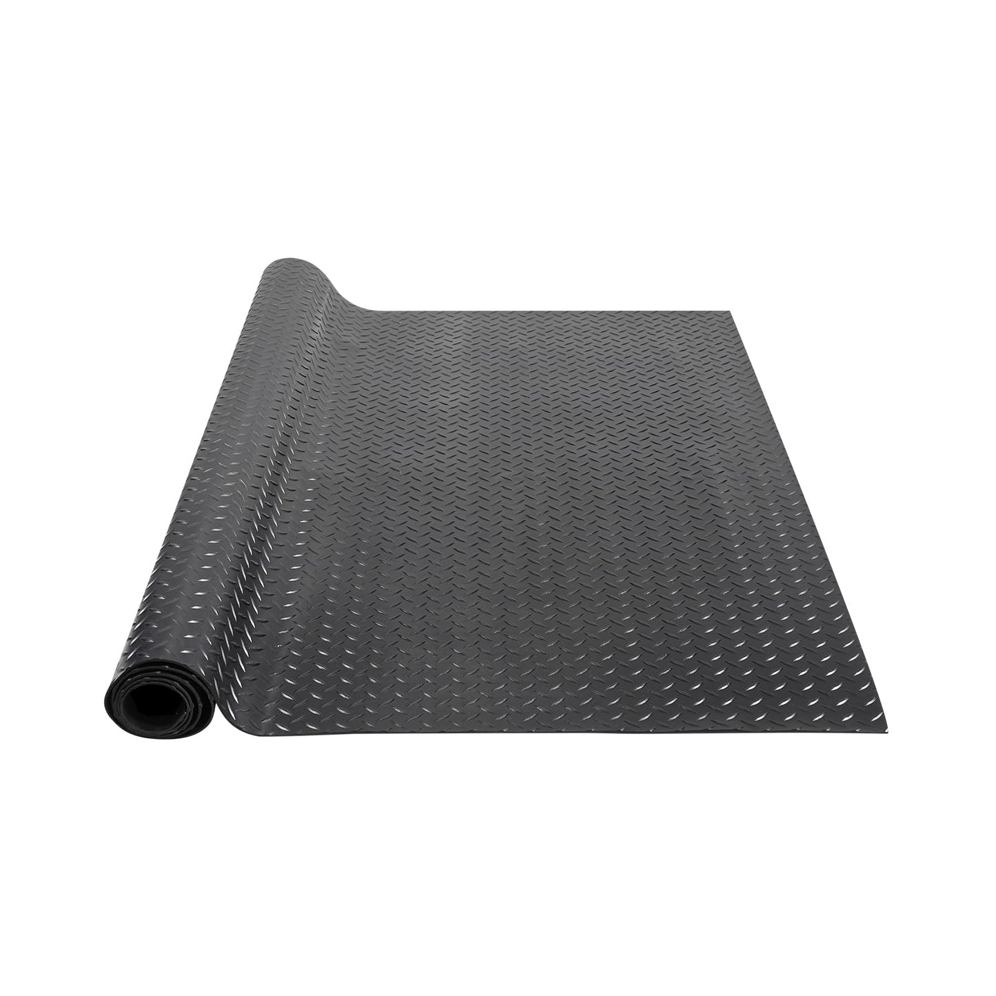 VEVOR Diamond-Plate Rubber Flooring Roll, 3 mm x 4 ft x 8 ft Garage Floor Mat, SBR Rubber Flooring Roll, Easy to Clean, Diamond Plate Mat for Under Cars, Garage Industry Gym, Black VEVOR