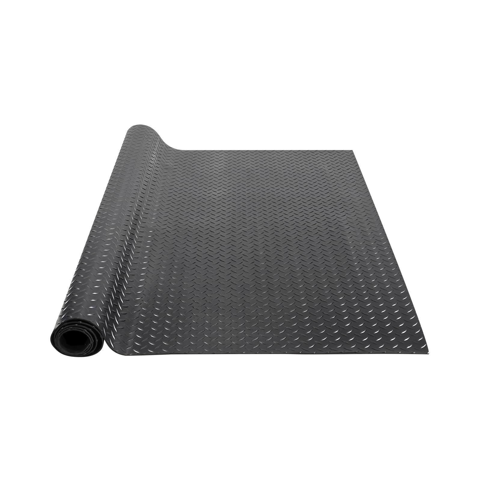 VEVOR Diamond-Plate Rubber Flooring Roll, 3 mm x 4 ft x 8 ft Garage Floor Mat, SBR Rubber Flooring Roll, Easy to Clean, Diamond Plate Mat for Under Cars, Garage Industry Gym, Black VEVOR