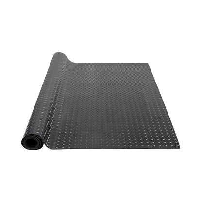 VEVOR Diamond-Plate Rubber Flooring Roll, 3 mm x 4 ft x 8 ft Garage Floor Mat, SBR Rubber Flooring Roll, Easy to Clean, Diamond Plate Mat for Under Cars, Garage Industry Gym, Black VEVOR