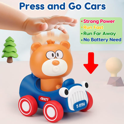 Baby Press and Go Car Toys for 1-2-3 Year Old Boys,Push Go Animal Racing Baby Cars Toys for Toddlers 12-18 Months,1st Christmas Birthday Gifts for 1 2 3 Year Old Boys Girls Toddler Toys for Boy & Girl 🍁 All In One Marketplace Canada