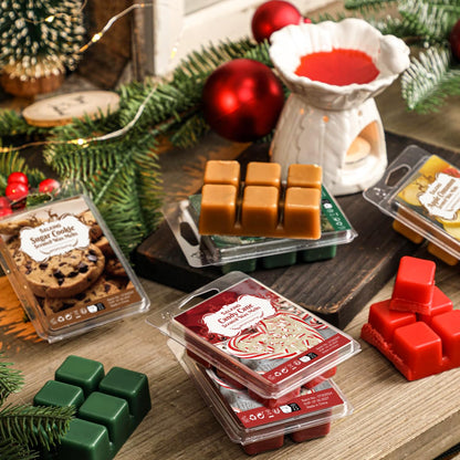 Christmas Scented Wax Melts, Strong Scentsy Wax Melts, Wax Cubes for Warmer - Christmas Wreath, Apple Cinnamon, Gingerbread, Candy Cane, Eggnog, Christmas Pudding, Cranberry, Sugar Cookie 🍁 All In One Marketplace Canada