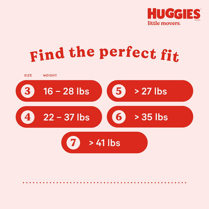 HUGGIES Baby Diapers, Little Movers, Size 3, 136 Ct, Mega Pack