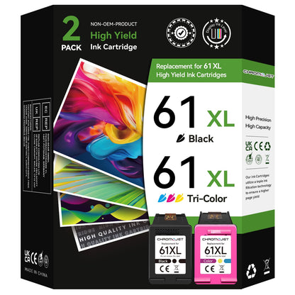 61XL Ink Cartridge Black Colour Compatible for HP 61 Ink Cartridge Compatible for HP Envy 4500 Ink fit for Envy 4500 5530 5534 5535 DeskJet 1000 1010 2540 2541 3050 OfficeJet 4630 4635 2620 Printer - Available at All In One Marketplace Canada