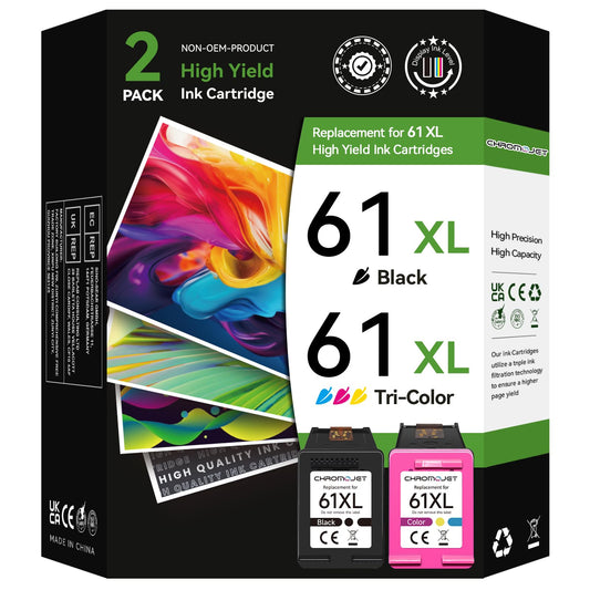 61XL Ink Cartridge Black Colour Compatible for HP 61 Ink Cartridge Compatible for HP Envy 4500 Ink fit for Envy 4500 5530 5534 5535 DeskJet 1000 1010 2540 2541 3050 OfficeJet 4630 4635 2620 Printer - Available at All In One Marketplace Canada