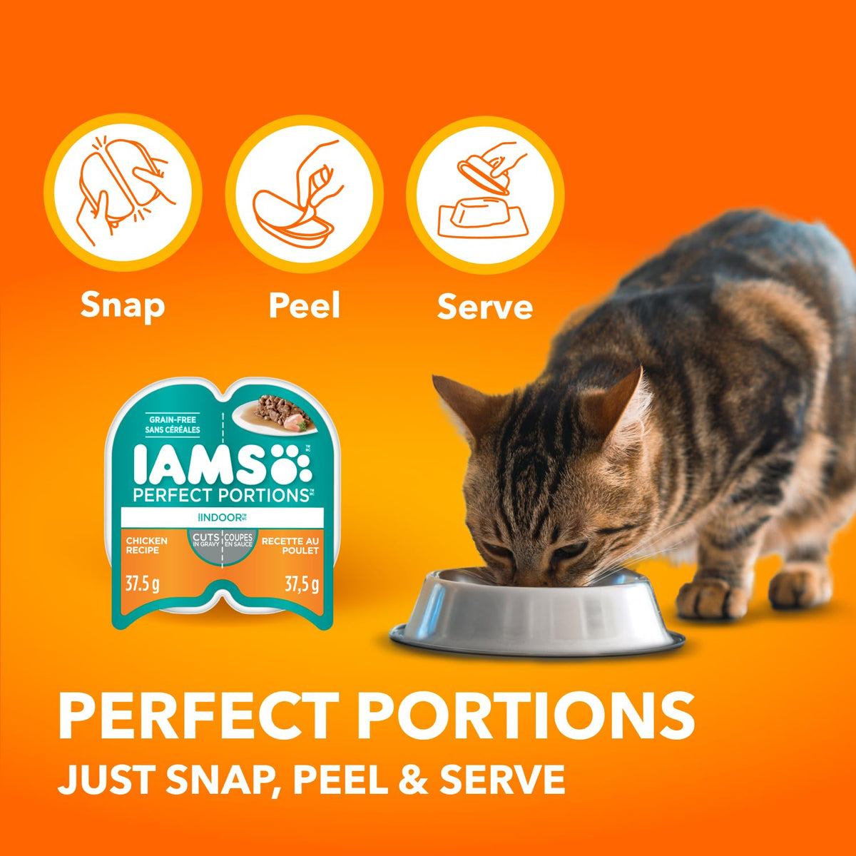 IAMS Perfect PORTIONS Adult Wet Cat Food, Chicken Flavour, 75g (24 Pack)
