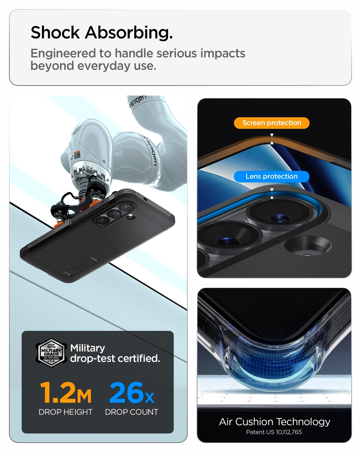 Spigen Case for Galaxy S26 Case, Full Camera Protection, Built-in Magnetic Ring, Drop Protection, Tough Armor MagFit Designed for Samsung Galaxy S26 - Black