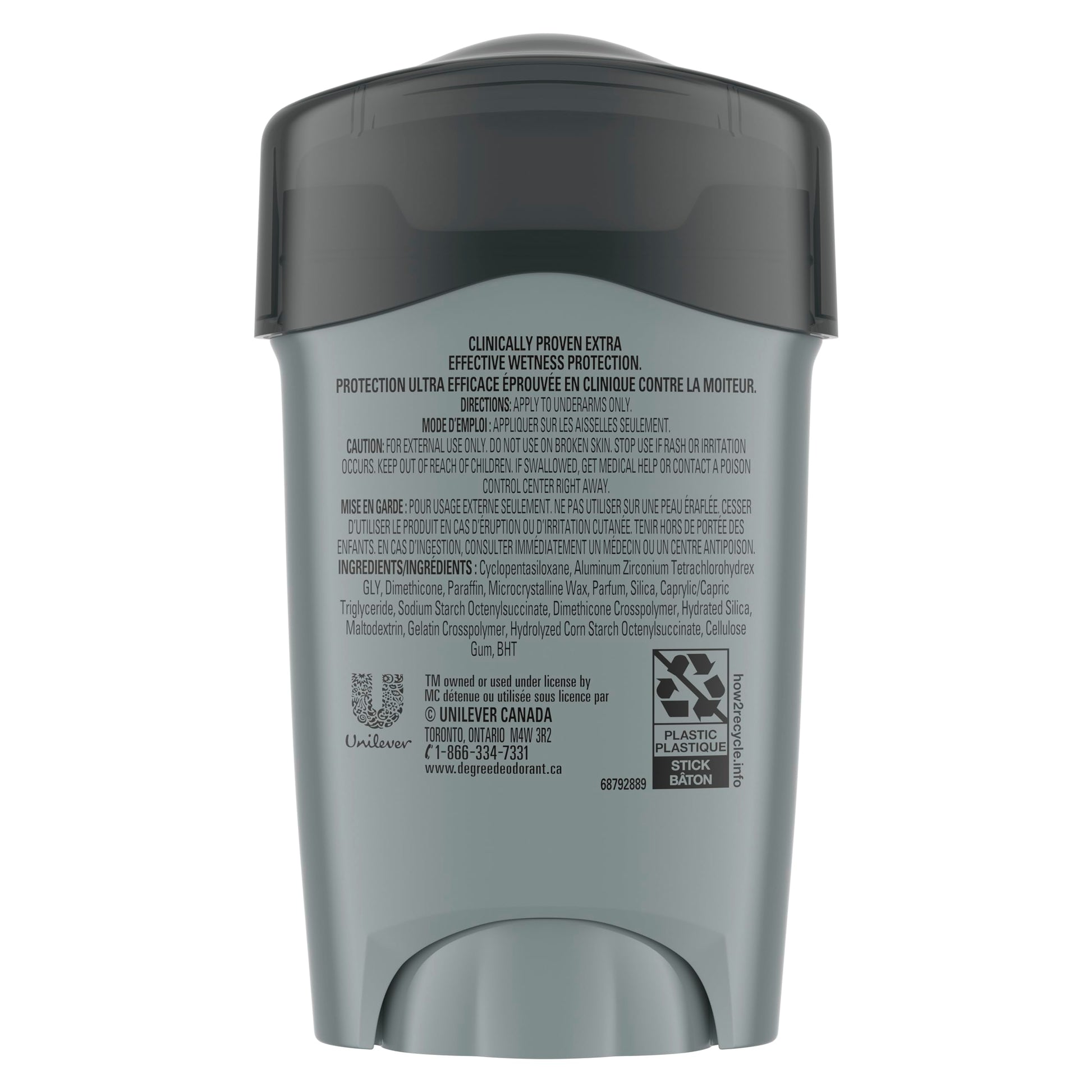 Degree Men Clinical Protection Antiperspirant Deodorant, Clean, for 72-hour Sweat & Odour Protection, 48g (Pack of 4) - Available at All In One Marketplace Canada