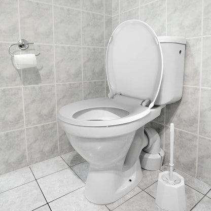 Soft Close Commercial Toilet Seat – 17 Round, Thickened White PP, Quiet Lid, Easy Install & Clean, Never Loosen, Restroom Grade, Fits Most Standard Toilets – Size: 17/19" PeacefulHues
