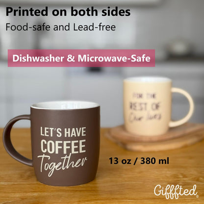 Triple Gifffted Lets Have Coffee Together Mug Set for Couples 380ml Ceramic 🍁 All In One Marketplace Canada