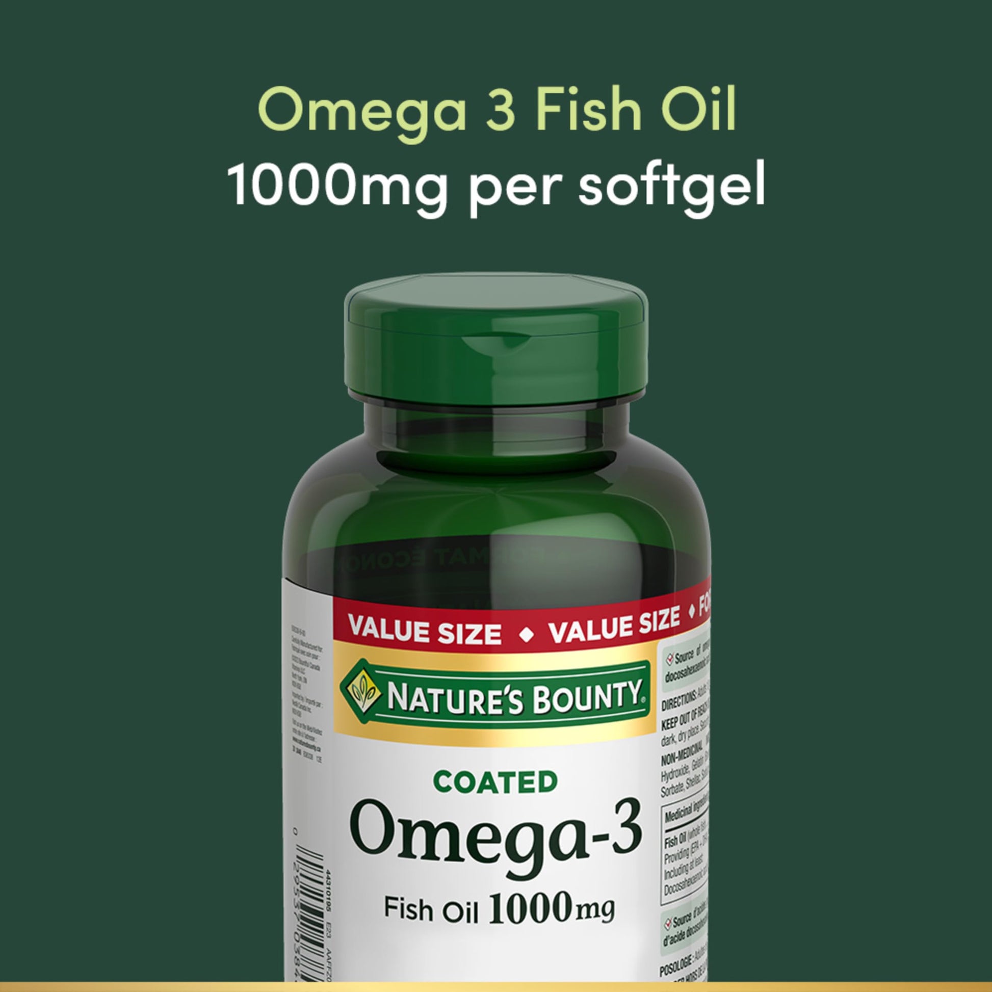 NATURE'S BOUNTY Omega-3 Fish Oil, 1000 mg, Softgels, 262.1 g Nature's Bounty