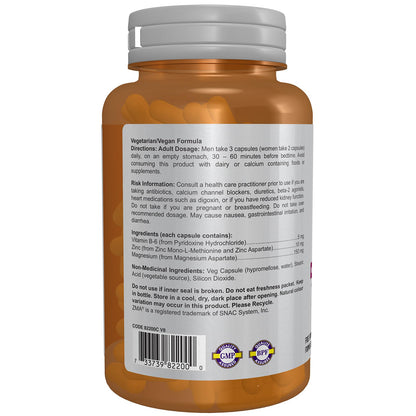 NOW Sports, ZMA (Zinc, Magnesium and Vitamin B-6), Enhanced Absorption, Sports Recovery*, 90 Veg Capsules