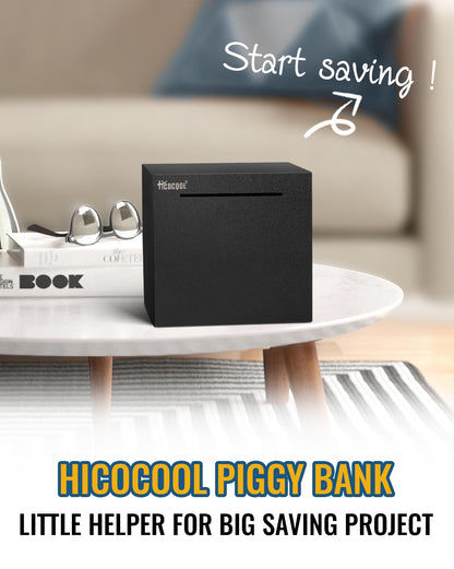 Hicocool Stainless Steel Piggy Bank for Adults Must Break Open, Black 4.72" 🍁 All In One Marketplace Canada