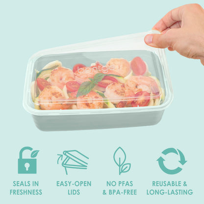 Bentgo Prep 1-Compartment Meal-Prep Containers with Custom-Fit Lids - Microwaveable, Durable, Reusable, BPA-Free, Freezer and Dishwasher Safe Food Storage Containers - 10 Trays & 10 Lids (Mint) - Available at All In One Marketplace Canada