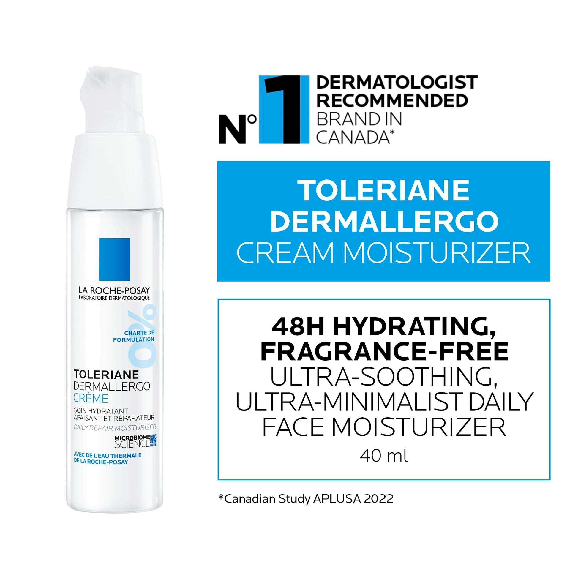 La Roche-Posay Face Moisturizer for Very Sensitive Skin, Toleriane Dermallergo Daily Face Lotion with Shea Butter & Glycerin, Hydrating & Anti-Redness, Recommended by Dermatologists, 40ml - Available at All In One Marketplace Canada
