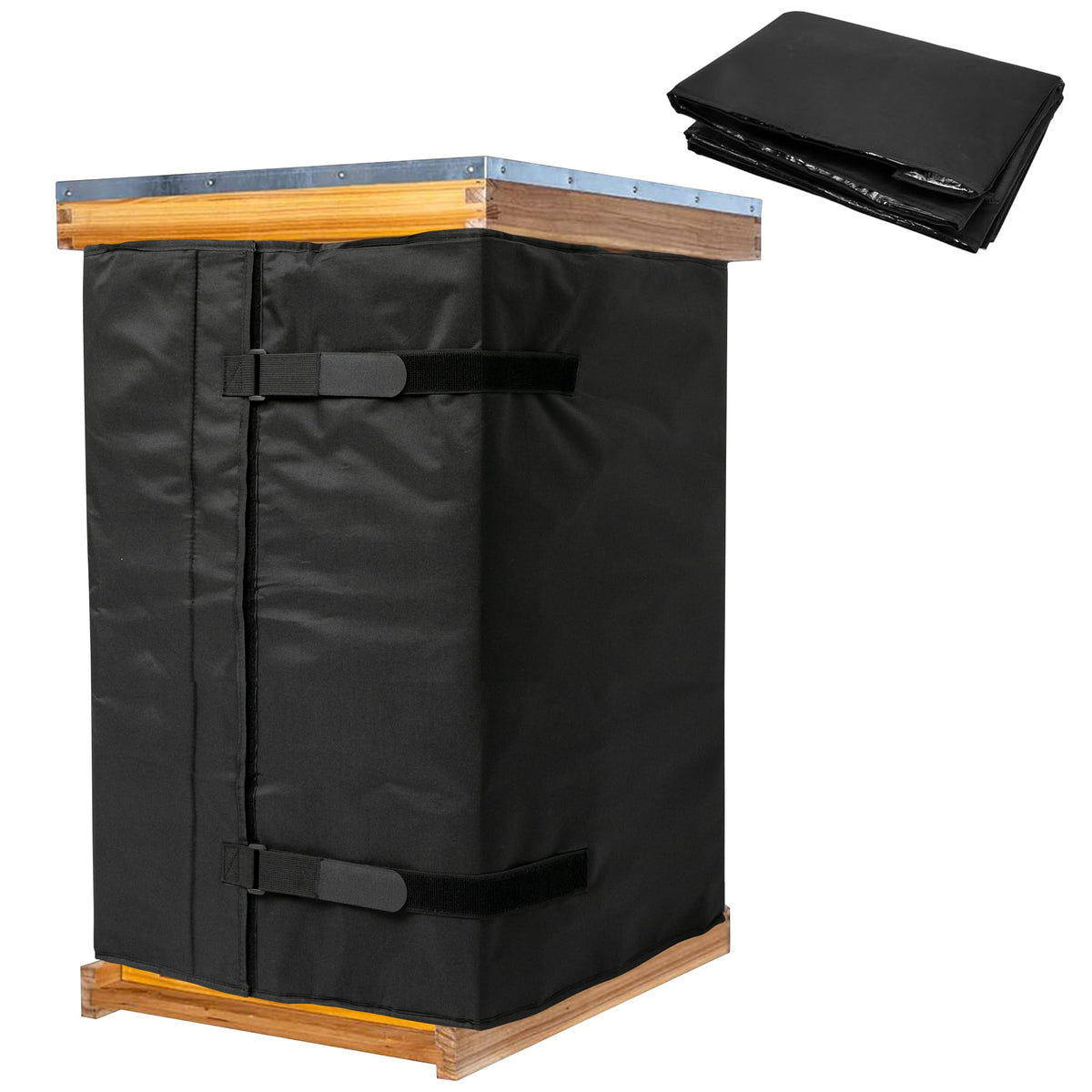 codree 10 Frame Winter Bee Hive Wrap- 2 Deep Boxes & 1 Medium Box 600D Oxford Beehive Winter Protection Cover- Cozy Windproof Warm Bee Hive Insulation Wrap for Most Bee Hive (85" x 27") 🍁 All In One Marketplace Canada