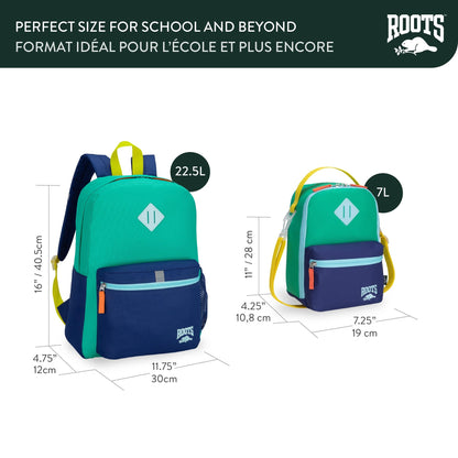 Ensemble assorti 2 pièces pour enfants Roots, sac à dos de 22,5 L et sac à lunch de 7 L