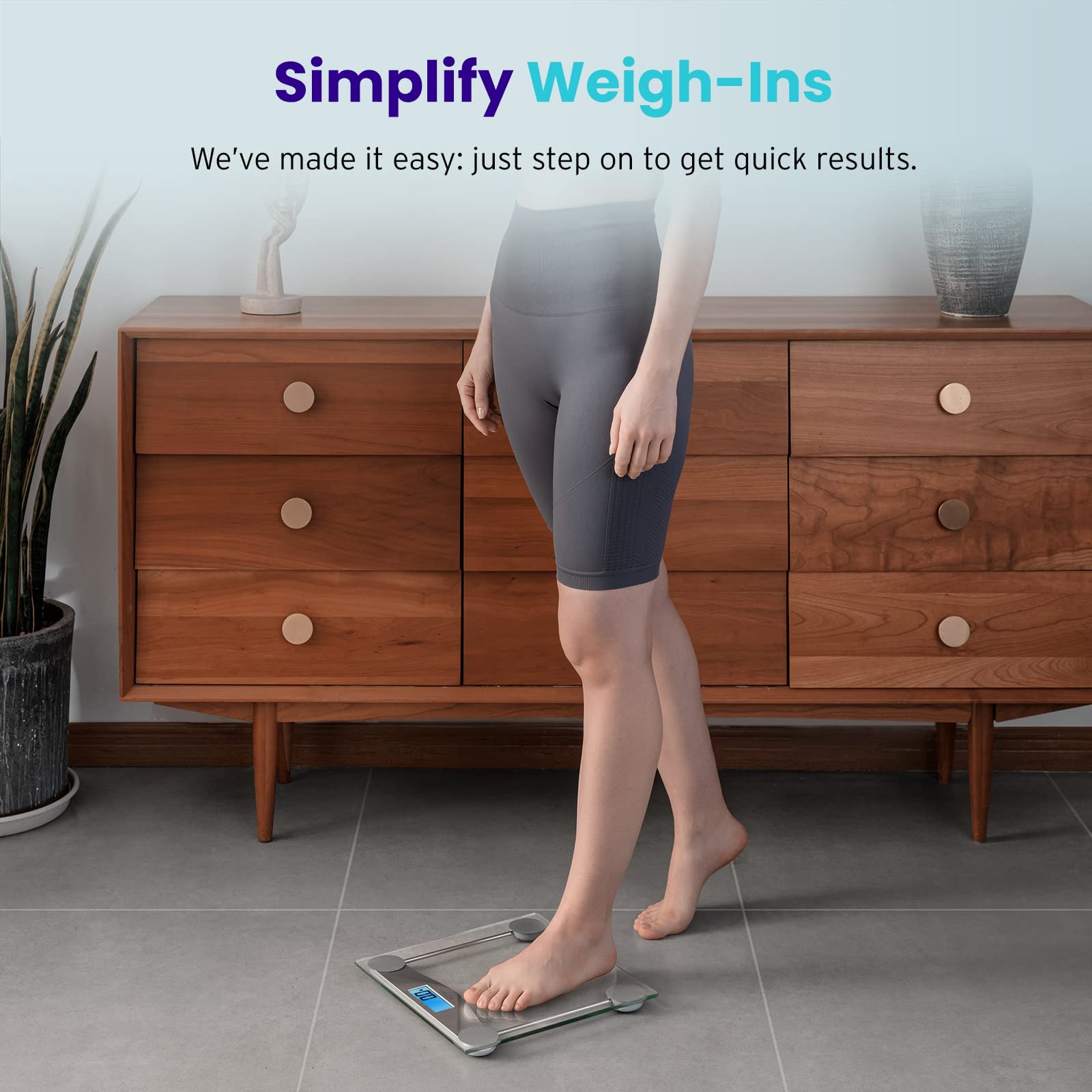 Etekcity Digital Body Weight Bathroom Scale, Large Blue LCD Backlight Display, High Precision Measurements,6mm Tempered Glass, 400 Pounds - Available at All In One Marketplace Canada