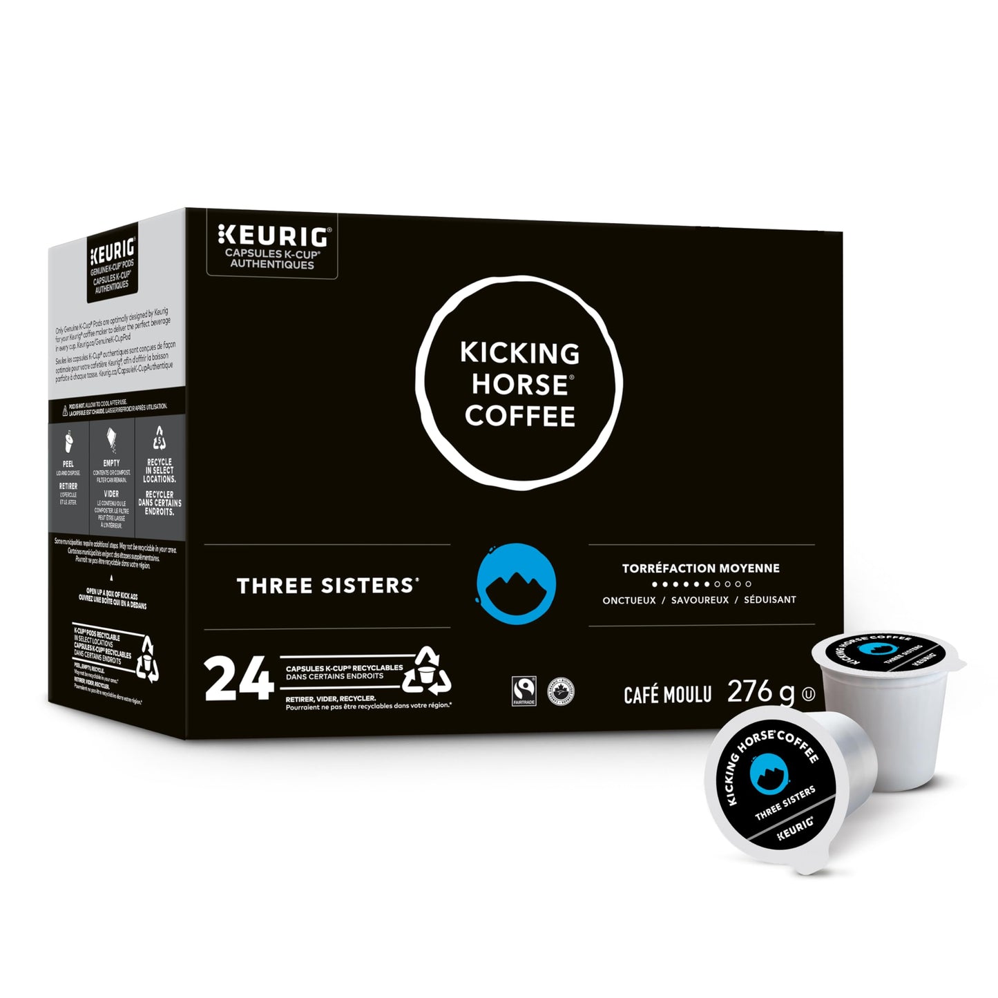 Kicking Horse Three Sisters, Medium Roast, K-Cup Coffee Pods, 24 Count