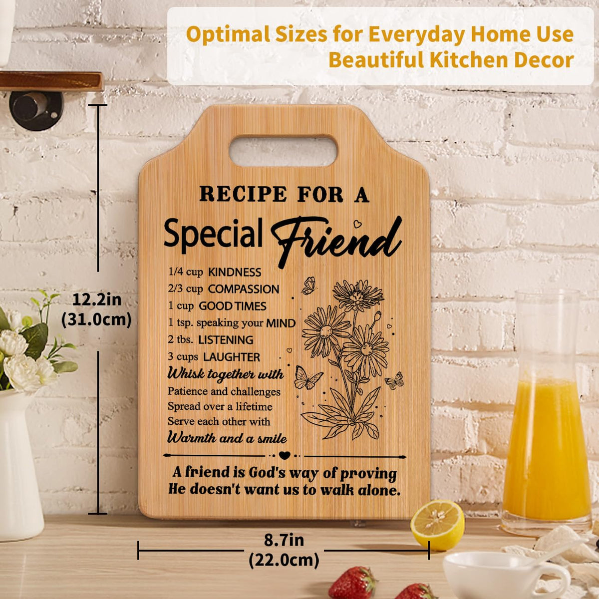 Milcier Friend Gifts for Women, Best Friend Birthday Gifts for Women, Recipe Cutting Board for Bestie, BFF, Friendship Christmas Birthday Present for Woman 🍁 All In One Marketplace Canada