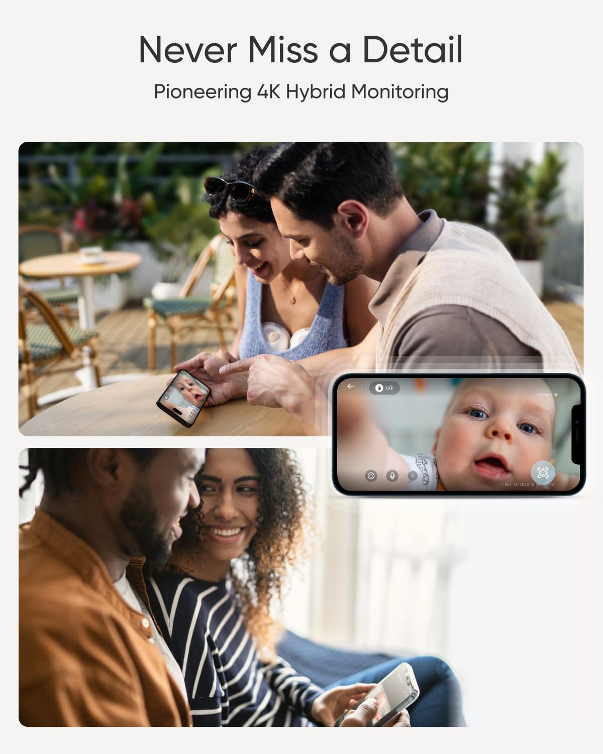 eufy Baby Monitor E21 with 4K Camera, Hybrid Wi-Fi and No Wi-Fi Connection, App and Monitor Control, Ultra-Clear Night View, Pan-Tilt, 8× Zoom, Portable Camera with Built-In Battery, ANR, Smart Alerts - Available at All In One Marketplace Canada