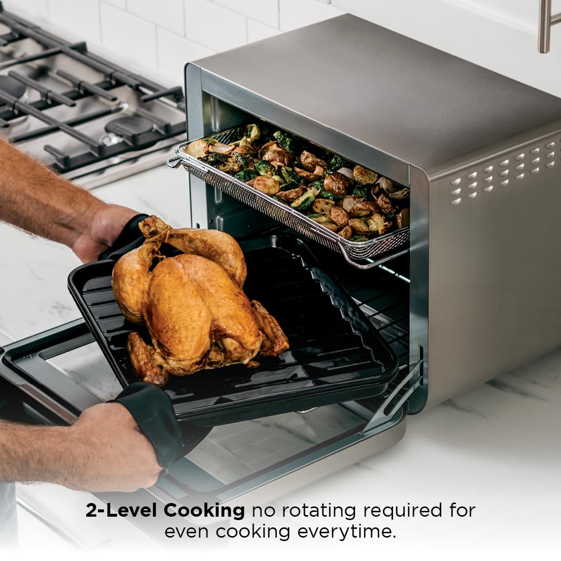 Ninja DT201C, Foodi 10-in-1 XL Pro Air Fry Oven, Stainless steel, 1800W (Canadian version)