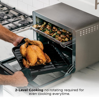 Ninja DT201C, Foodi 10-in-1 XL Pro Air Fry Oven, Stainless steel, 1800W (Canadian version)