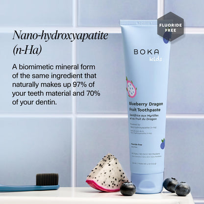 Boka Fluoride Free Toothpaste Nano Hydroxyapatite Toothpaste - Blueberry Dragon Fruit Flavor, 4 oz 1Pk US Manufactured
