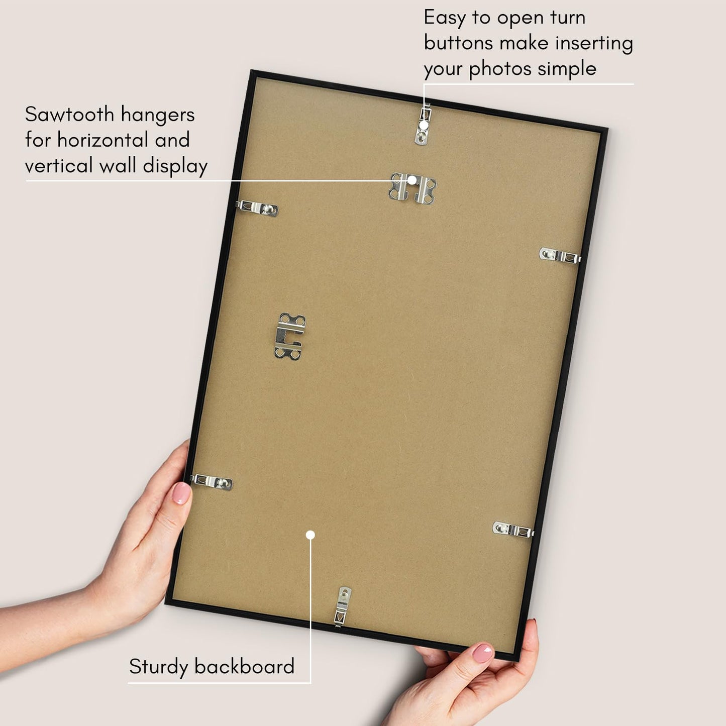 Americanflat 12x18 Poster Frame with Polished Plexiglass - Streamline Collection - Thin Border Picture Frame for Wall Display - Hanging Hardware Included - Black