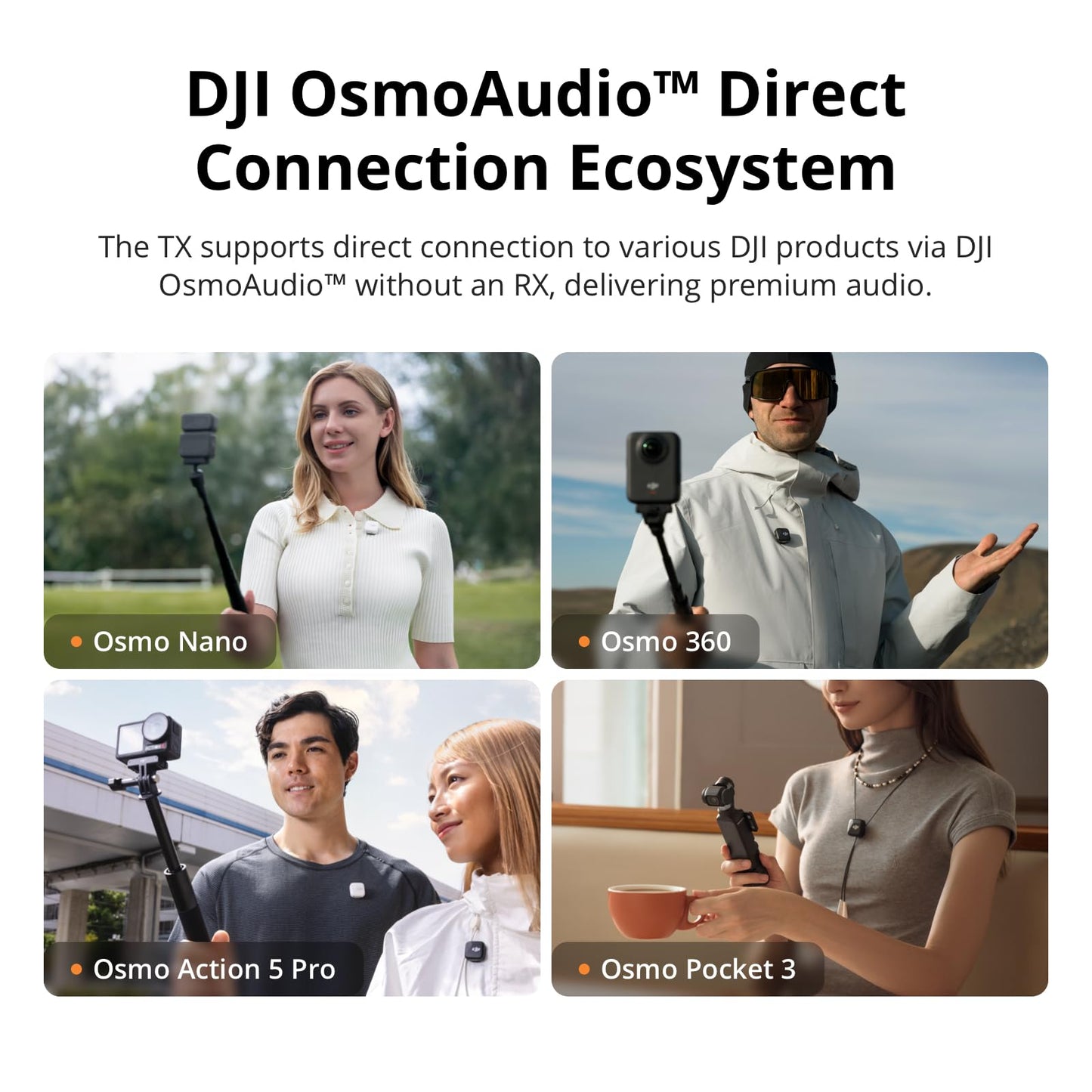 Émetteur DJI Mic Mini (Noir infini), Ultraléger, Microphone cravate sans fil pour DJI Action 5 Pro/Osmo Pocket 3, Suppression du bruit, Microphone sans fil pour appareil photo/iPhone/Android, Vlogging, Diffusion en continu