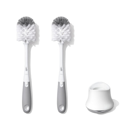 OXO Tot Bottle Brush with Nipple Cleaner and Stand – Gray, 2-Pack OXO Tot