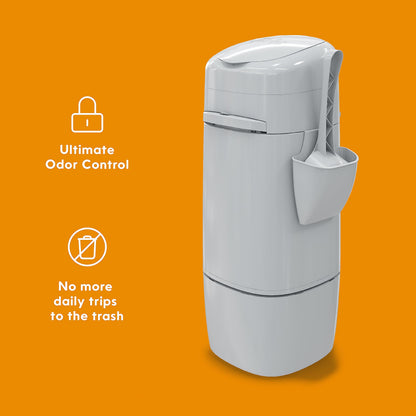 Litter Genie XL+ Pail – Ideal for Multi cat Homes - Includes one Jumbo 24ft cat Litter Bags Refill, Scoop, and Scoop Holder