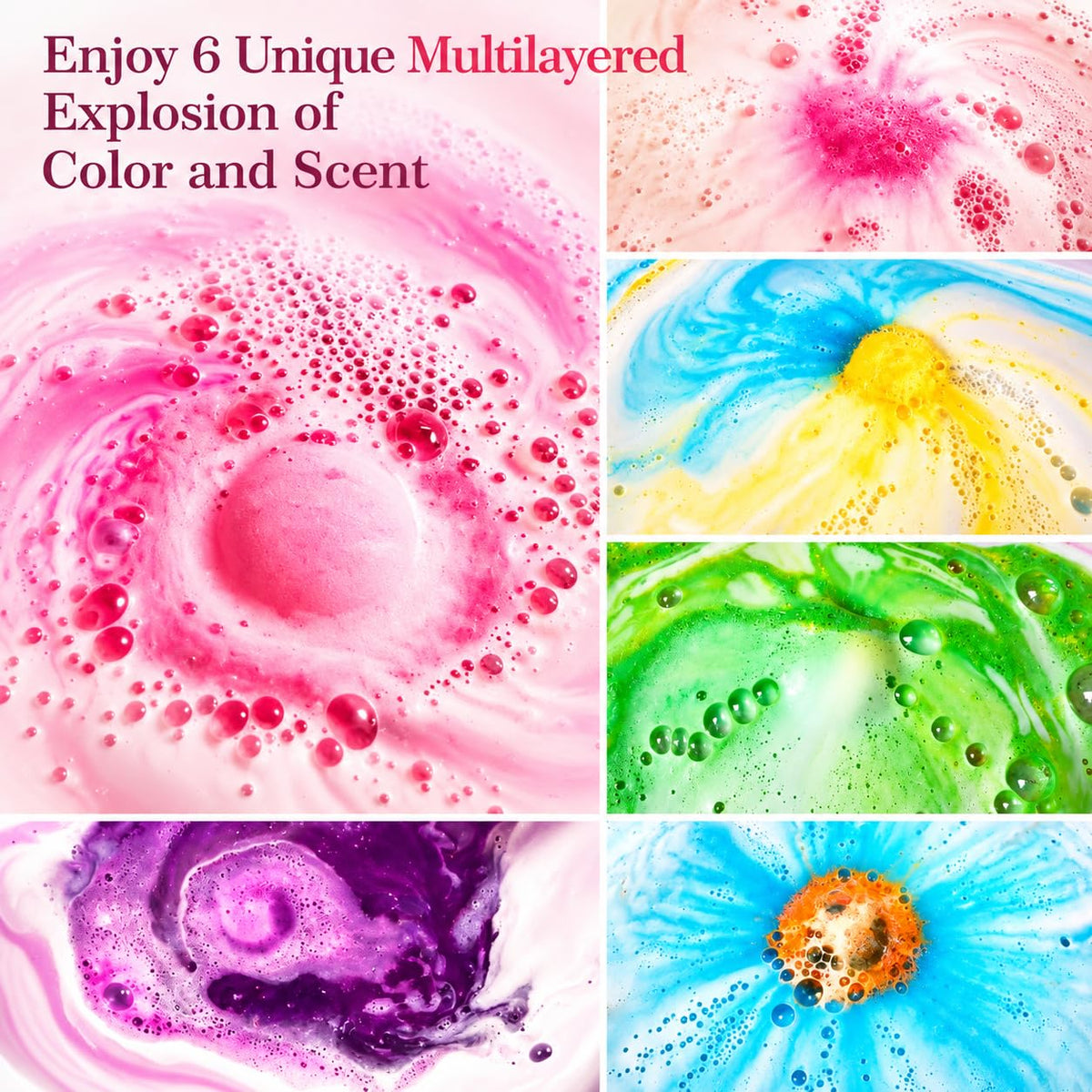 Aofmee Bath Bombs Gift Set, Handmade Bubble and Floating Fizzies Spa Kit, Shea and Cocoa Dry Skin Moisturize, Birthday Valentines Mothers Day Anniversary Christmas Gifts for Women, Mom, Her, Kids 🍁 All In One Marketplace Canada