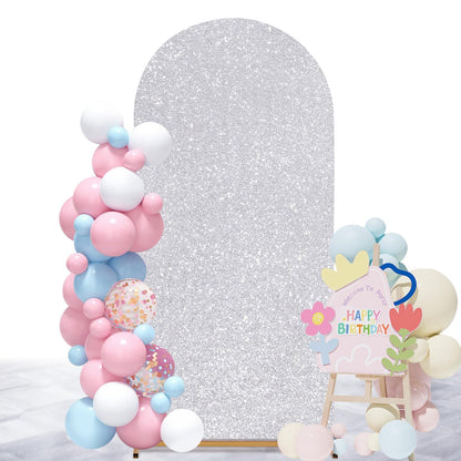 Housses d'arche à paillettes, housses de fond d'arche en élasthanne extensible pour décoration de fête, Halloween, anniversaire et cérémonie