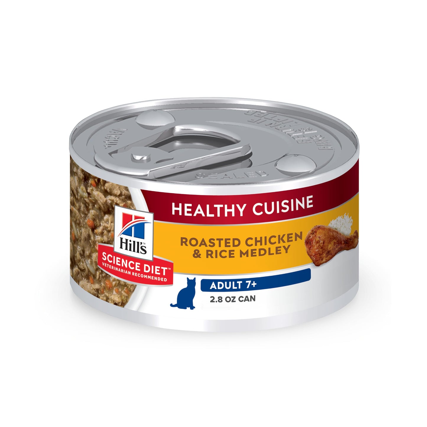 Hill's Science Diet Senior 7+ Healthy Cuisine Canned Cat Food, Roasted Chicken & Rice Medley, 2.8 oz, 24 Pack Wet cat Food Hill's Science Diet