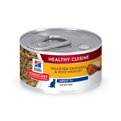 Hill's Science Diet Senior 7+ Healthy Cuisine Canned Cat Food, Roasted Chicken & Rice Medley, 2.8 oz, 24 Pack Wet cat Food Hill's Science Diet