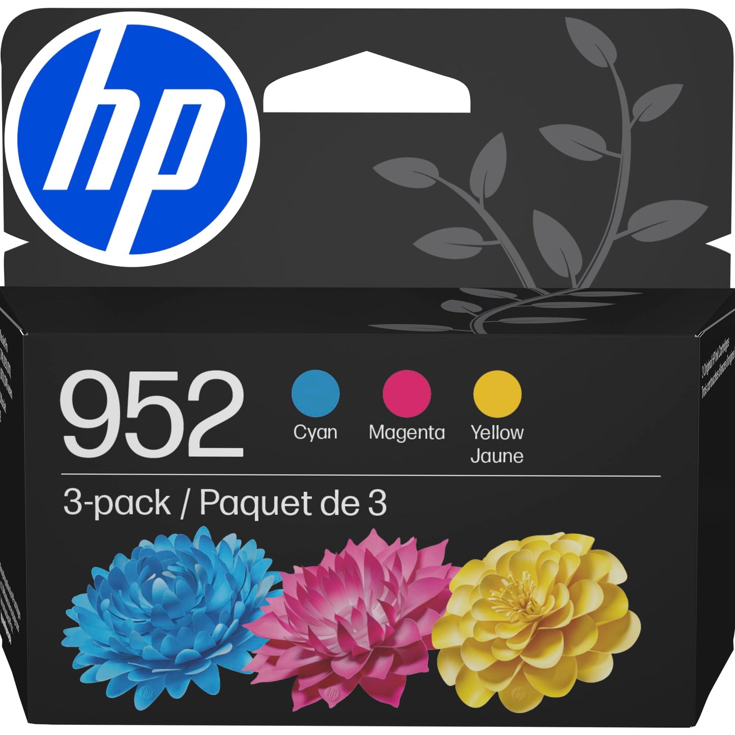 Original HP 952 Cyan, Magenta, Yellow Ink Cartridges (3-Pack) | Works with HP OfficeJet 8702, HP OfficeJet Pro 7720, 7740, 8210, 8710, 8720, 8730, 8740 Series | Eligible for Instant Ink | N9K27AN