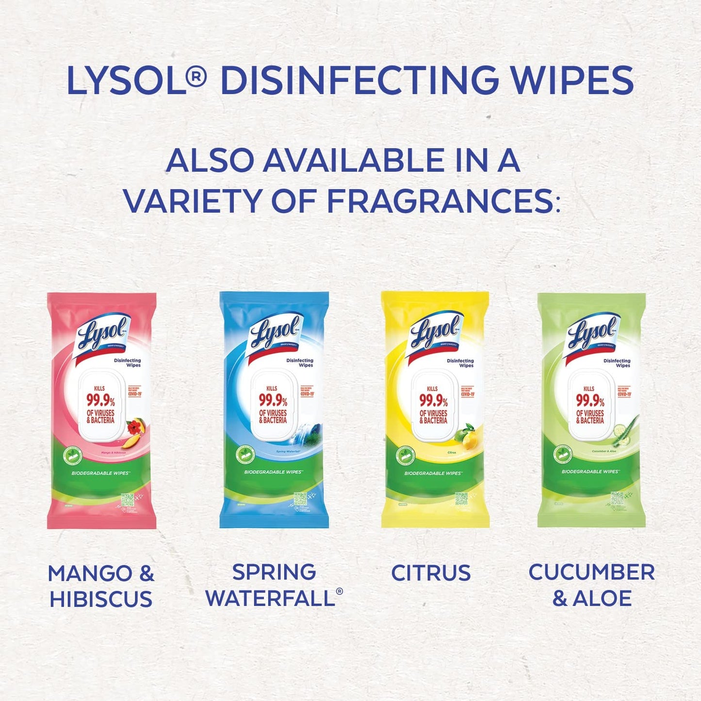 Lysol Disinfecting Wipes Flatpack, Citrus, Biodegradable Wipes, Kills 99.9% of Viruses & Bacteria, Bulk Pack of 4, 336 count (4 x 84 count) - Available at All In One Marketplace Canada