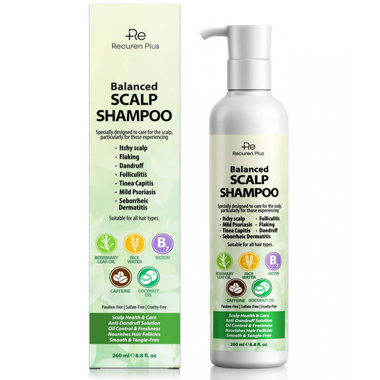 Folliculitis Shampoo Seborrheic Dermatitis Psoriasis Shampoo: Scalp Dandruff, Dry Scalp & Flake Control — Sulfate-Free, Nourishing with Salicylic Acid, Piroctone Olamine, Rice Water, Rosemary Oil 260ml - Available at All In One Marketplace Canada